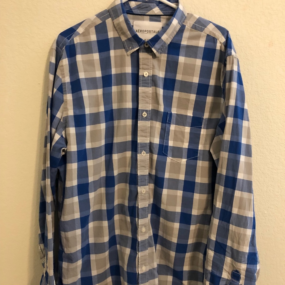 Aeropostale Blue Button Down Casual Shirt